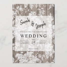 ロマンチックな素朴な花の木結婚式招待状 招待状