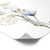 ロマンチックな素朴な青結婚フローラの座席表 ポスター (角)