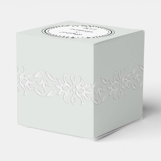 ロマンチックな素朴結婚な緑 フェイバーボックス (裏面サイド)