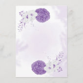 ロマンチックな紫と白のフローラ エンクロージャーカード (裏面)