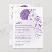 ロマンチックな紫と白のフローラ エンクロージャーカード (正面/裏面)