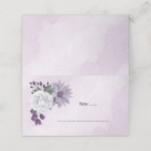 ロマンチックな紫と白のフローラ プレイスカード (外部開封)