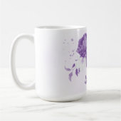 ロマンチックな紫と白の花 コーヒーマグカップ (左)
