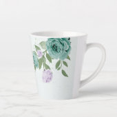 ロマンチックな紫と青の花と緑 カフェラテマグ (右)