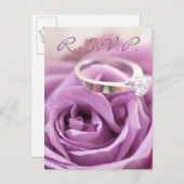 ロマンチックな紫のバラフローラブライダルシャワー インビテーションポストカード (正面/裏面)