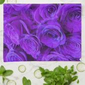 ロマンチックな紫のバラ、かわいらしローズブーケ キッチンタオル (折り畳み)