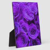 ロマンチックな紫のバラ、かわいらしローズブーケ フォトプラーク (側面)