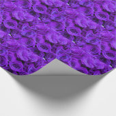 ロマンチックな紫のバラ、かわいらしローズブーケ ラッピングペーパー (角)