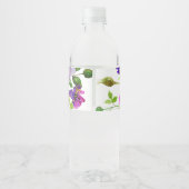 ロマンチックな紫のフローラウォーターボトルラベル ペットボトルラベル (裏面)