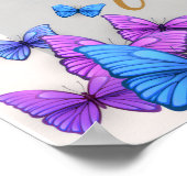 ロマンチックな紫のフローラブライダルシャワー歓迎サイン ポスター (角)