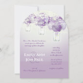 ロマンチックな紫のメイスンジャー結婚ホタル 招待状 (正面)