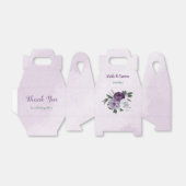 ロマンチックな紫の白い花の緑結婚の花 フェイバーボックス (折り畳みなし)