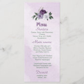 ロマンチックな紫の白い花の緑葉 メニュー (正面)