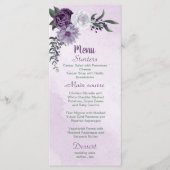 ロマンチックな紫の白い花の緑葉 メニュー (正面)