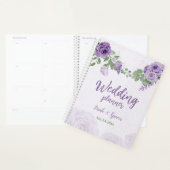 ロマンチックな紫の花と緑の結婚式 プランナー手帳 (ディスプレー)