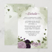 ロマンチックな紫の花と緑の葉のディテール エンクロージャーカード (正面/裏面)