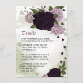 ロマンチックな紫の花と緑の葉のディテール エンクロージャーカード (正面)