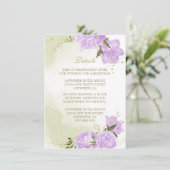 ロマンチックな紫の花と緑の葉のディテール エンクロージャーカード (スタンド正面)