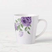 ロマンチックな紫の花と緑 カフェラテマグ (右)