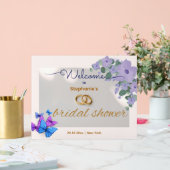 ロマンチックな紫の花のブライダルシャワーウェルカムアクリル アクリルサイン (ウェディング)