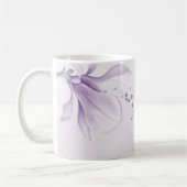 ロマンチックな紫の花の植物学 コーヒーマグカップ (左)