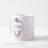 ロマンチックな紫の花の植物学 コーヒーマグカップ (正面左)