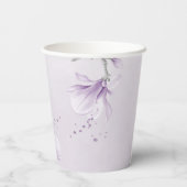 ロマンチックな紫の花の植物学 紙コップ (裏面)