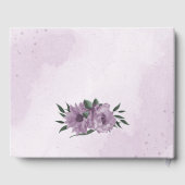 ロマンチックな紫の花の植物性結婚の ゲストブック (裏面)