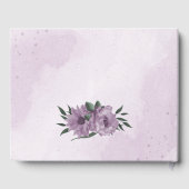 ロマンチックな紫の花の植物性結婚の ゲストブック (裏面)