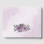 ロマンチックな紫の花の植物性結婚の ゲストブック (裏面)