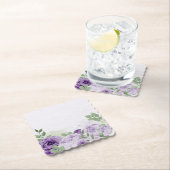ロマンチックな紫の花の緑葉の植物植物 ペーパーコースター (インサイチュ)