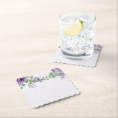 ロマンチックな紫の花の葉緑の植物性パップ ペーパーコースター (インサイチュ)