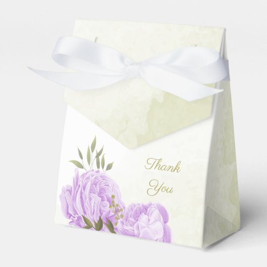 ロマンチックな紫の花結婚の緑 フェイバーボックス (正面サイド)