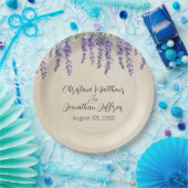 ロマンチックな紫の藤オンパーチ素朴メント ペーパープレート (パーティー)