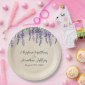 ロマンチックな紫の藤オンパーチ素朴メント ペーパープレート (パーティー)