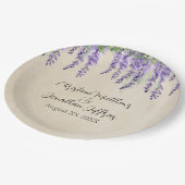 ロマンチックな紫の藤オンパーチ素朴メント ペーパープレート (アングル)