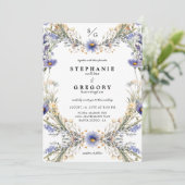 ロマンチックな紫の野結婚花 招待状 (スタンド正面)