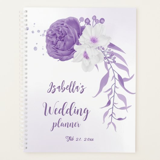 ロマンチックな紫結婚の花 プランナー手帳 (正面)