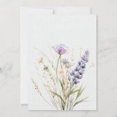 ロマンチックな紫結婚色の花のテーブルシーティングカード 招待状 (裏面)