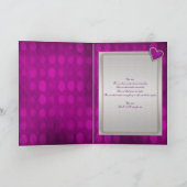 ロマンチックな紫色のシルバーダイヤモンドハート シーズンカード (内部)