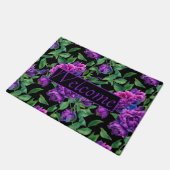 ロマンチックな紫色のマゼンタピンクの水色の牡丹 ドアマット (アングル)