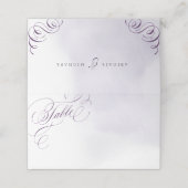 ロマンチックな紫色の書道のヴィンテージ結婚式 プレイスカード (外部開封)