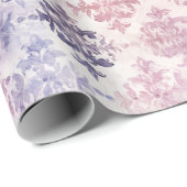 ロマンチックな紫色の水彩画のダマスク ラッピングペーパー (ロールコーナー)