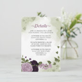 ロマンチックな紫色の花の緑の詳細 エンクロージャーカード (スタンド正面)