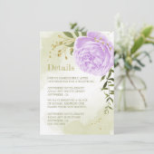 ロマンチックな紫色の花の緑の詳細 エンクロージャーカード (スタンド正面)