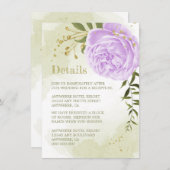 ロマンチックな紫色の花の緑の詳細 エンクロージャーカード (正面/裏面)