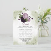 ロマンチックな紫色の花の緑の詳細 エンクロージャーカード (スタンド正面)