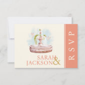 ロマンチックな結婚ハトの応答カード 出欠カード (正面)