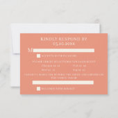 ロマンチックな結婚ハトの応答カード 出欠カード (裏面)