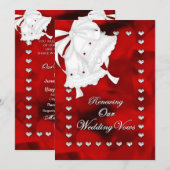 ロマンチックな結婚式で誓いを新たに　ハートの招待状 招待状 (正面/裏面)